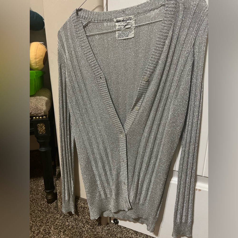 Silver V-Neck San Angelo Sweater